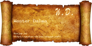 Wester Dalma névjegykártya